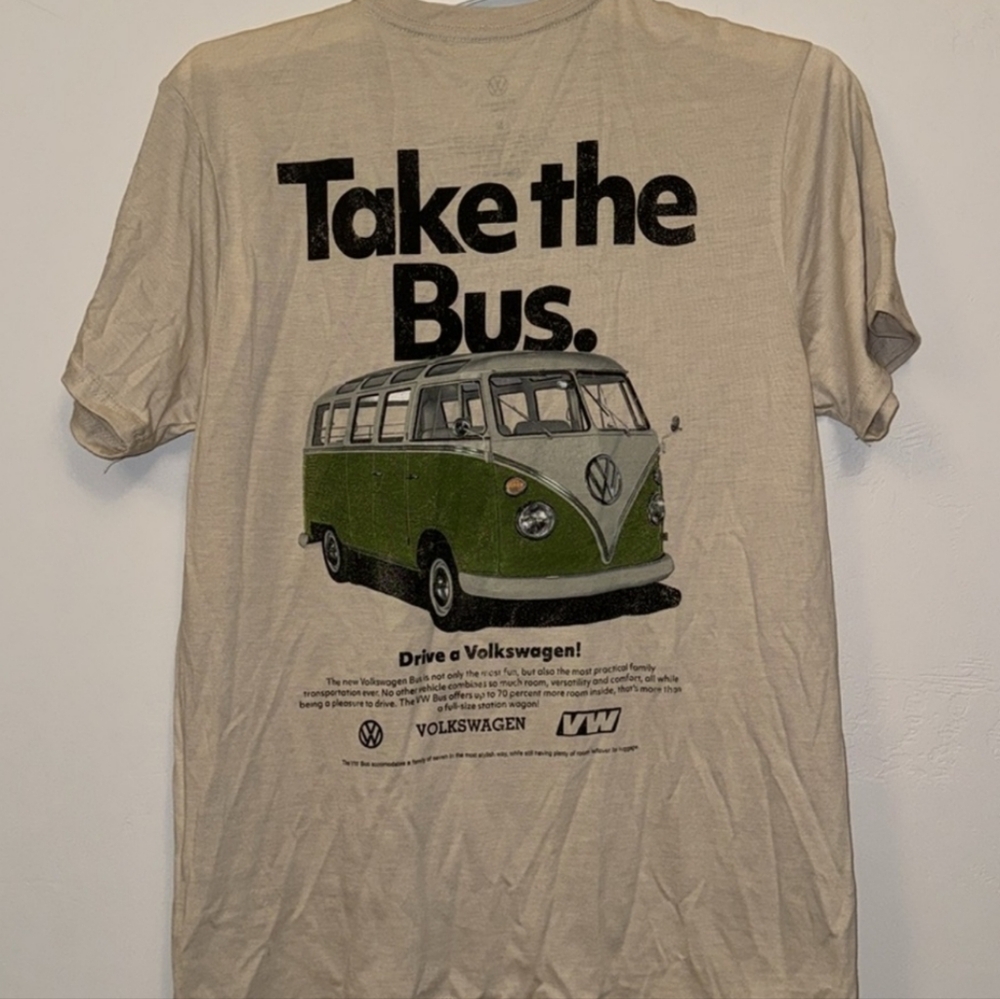 NWT VW BUS SHIRT size Med "Take the Bus" Volkswagen